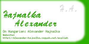 hajnalka alexander business card